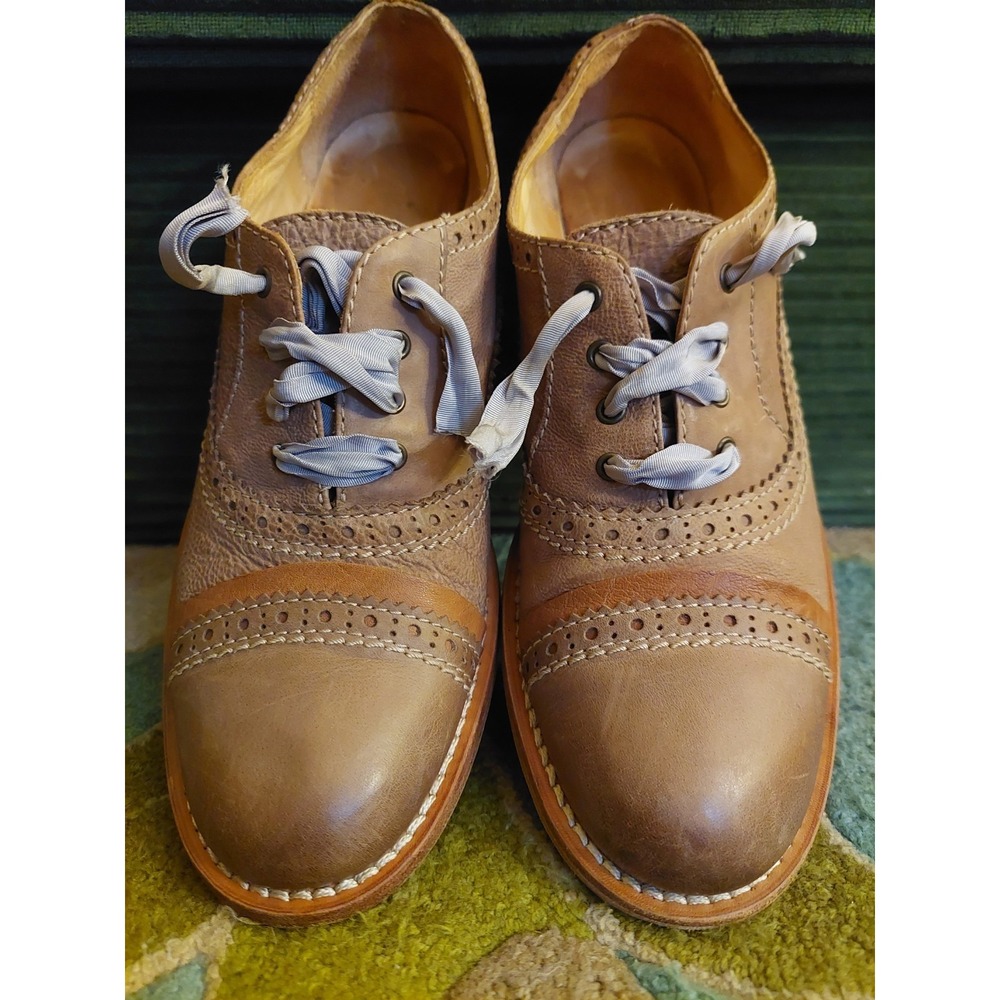 Brunello Cucinelli Shoe Leather Womens US 7.5 8 Fabric Laces Y2K Vintage Oxford